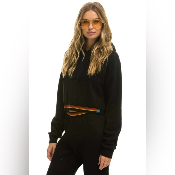 Aviator Nation Logo Striped Pullover Size L - Picture 3 of 14